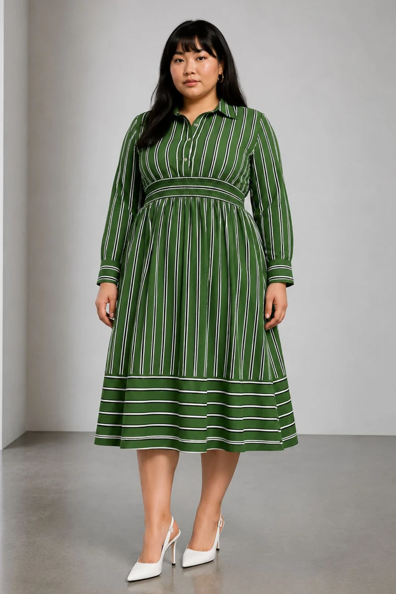 Ponita|Cotton Striped Maxi Dress