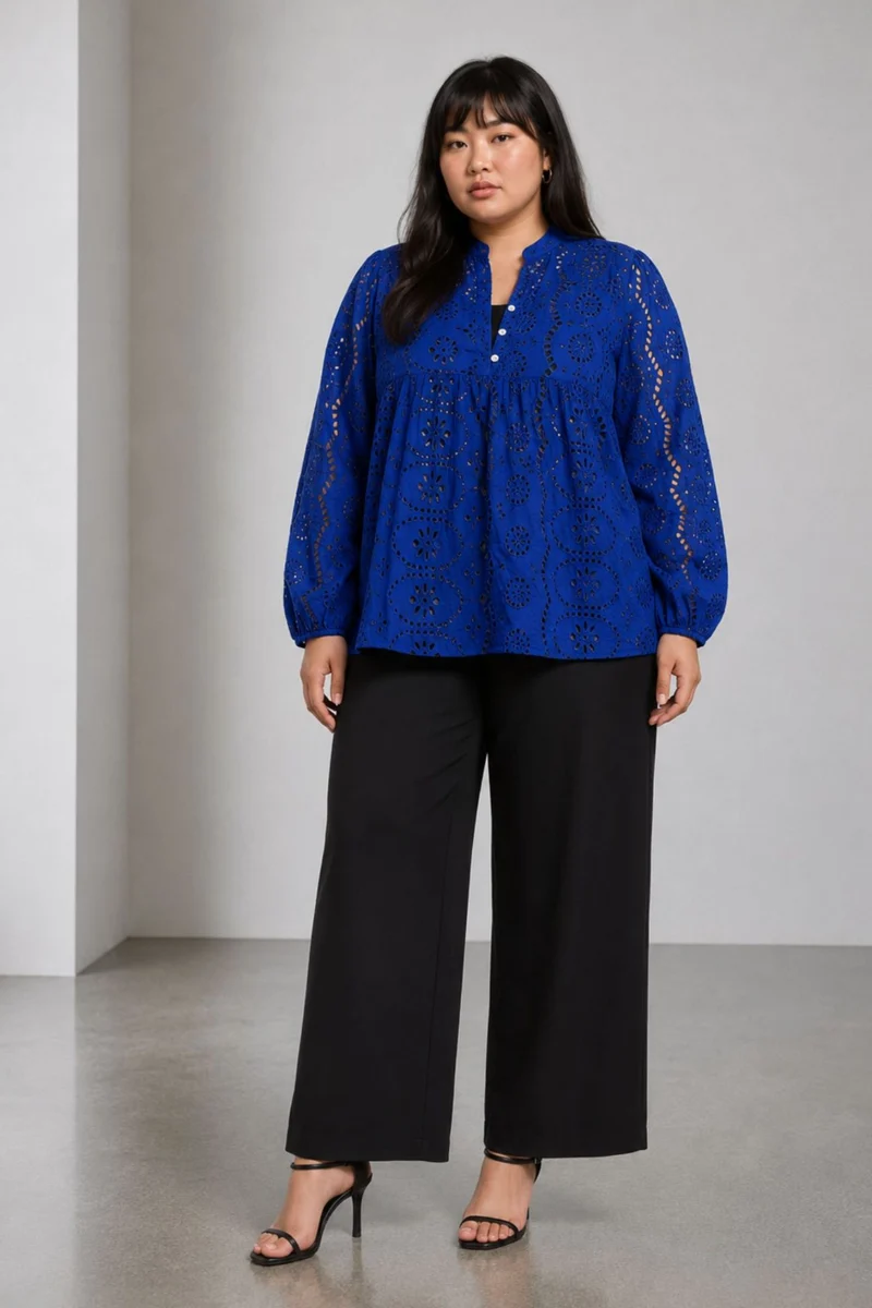 Ponila|Cotton Gather Front Relaxed Fit Top