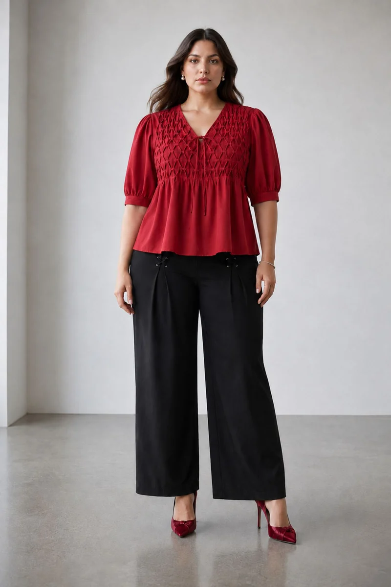 Kalina|100% Cotton Pintuck Top