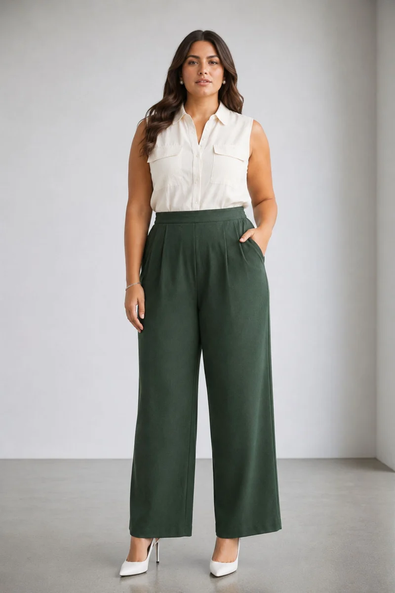 Floris Trouser|100% Viscose Pull On Wide Leg Pants