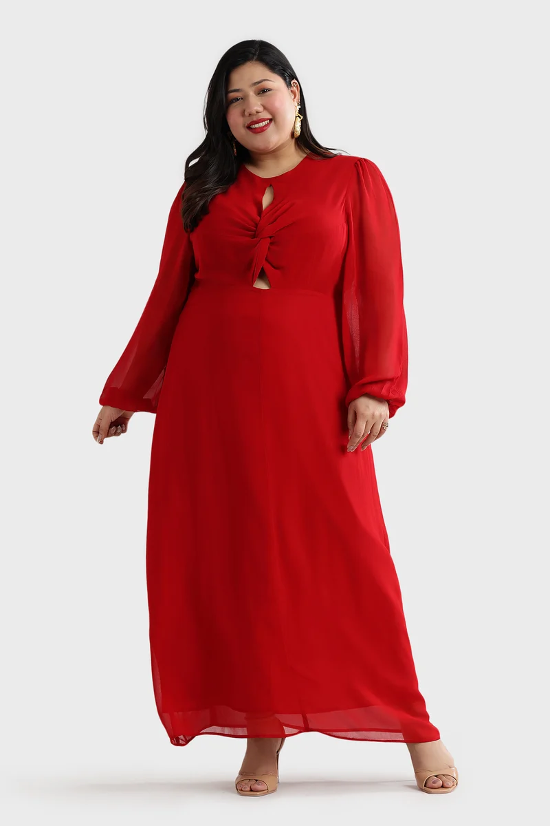 Adtis|Viscose Maxi Dress With Twist Front