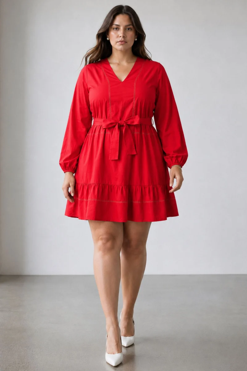 Roselette|Cotton Lace Insert Dress