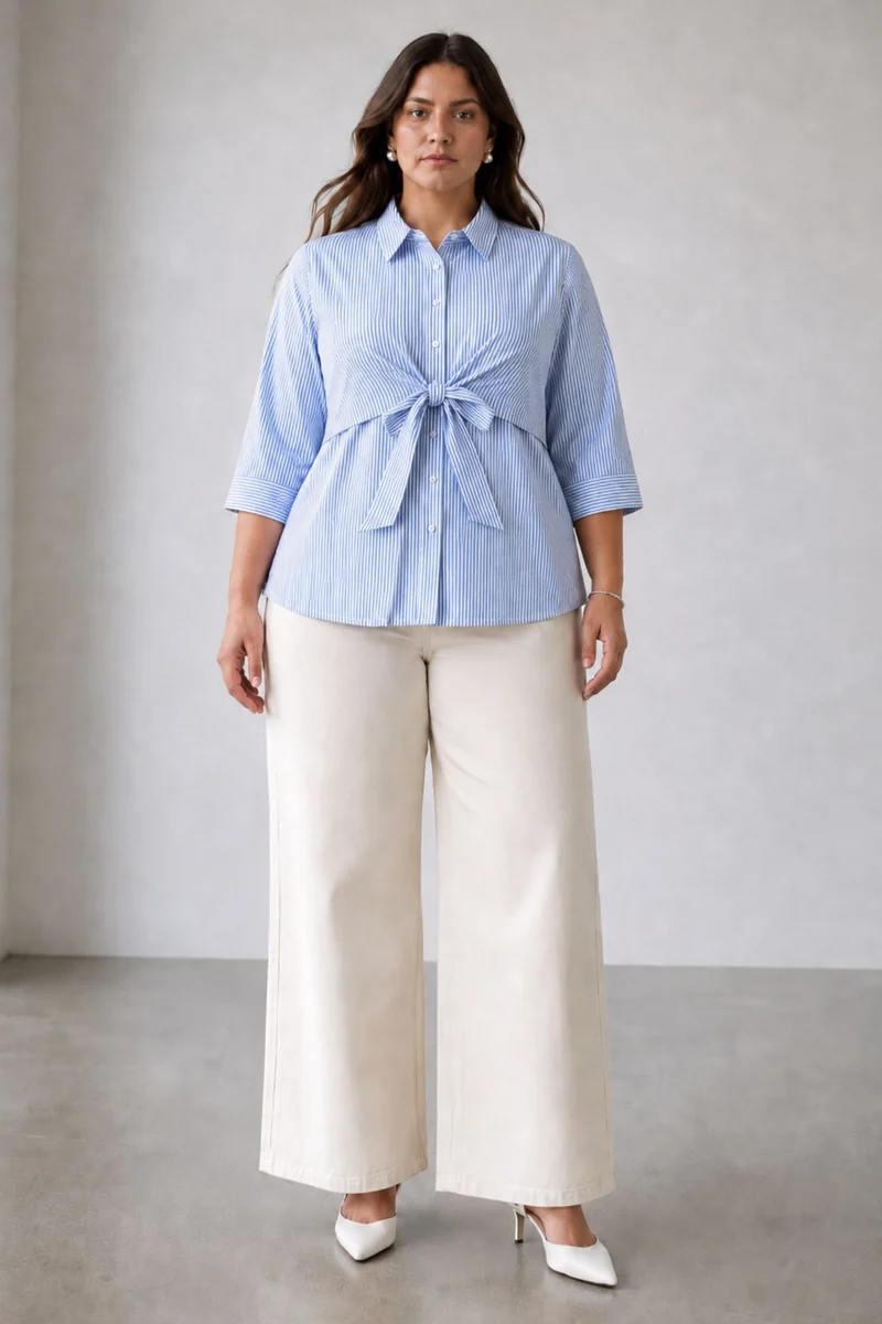 Seralise|Cotton Shirt With Tieup