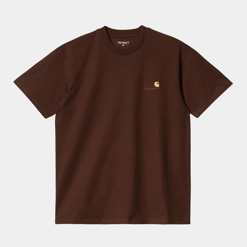 Carhartt WIP Herr Kortärmad American Script T-shirt - Terräng