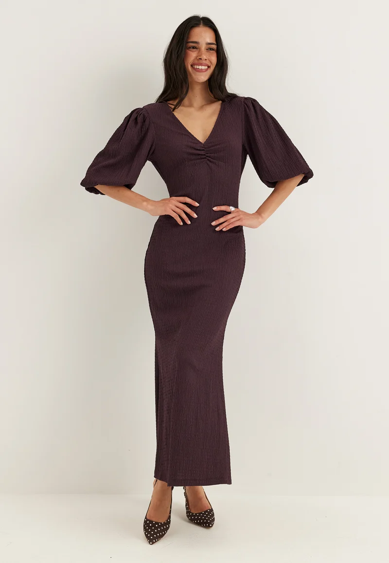 Structure Puff Sleeve Dress