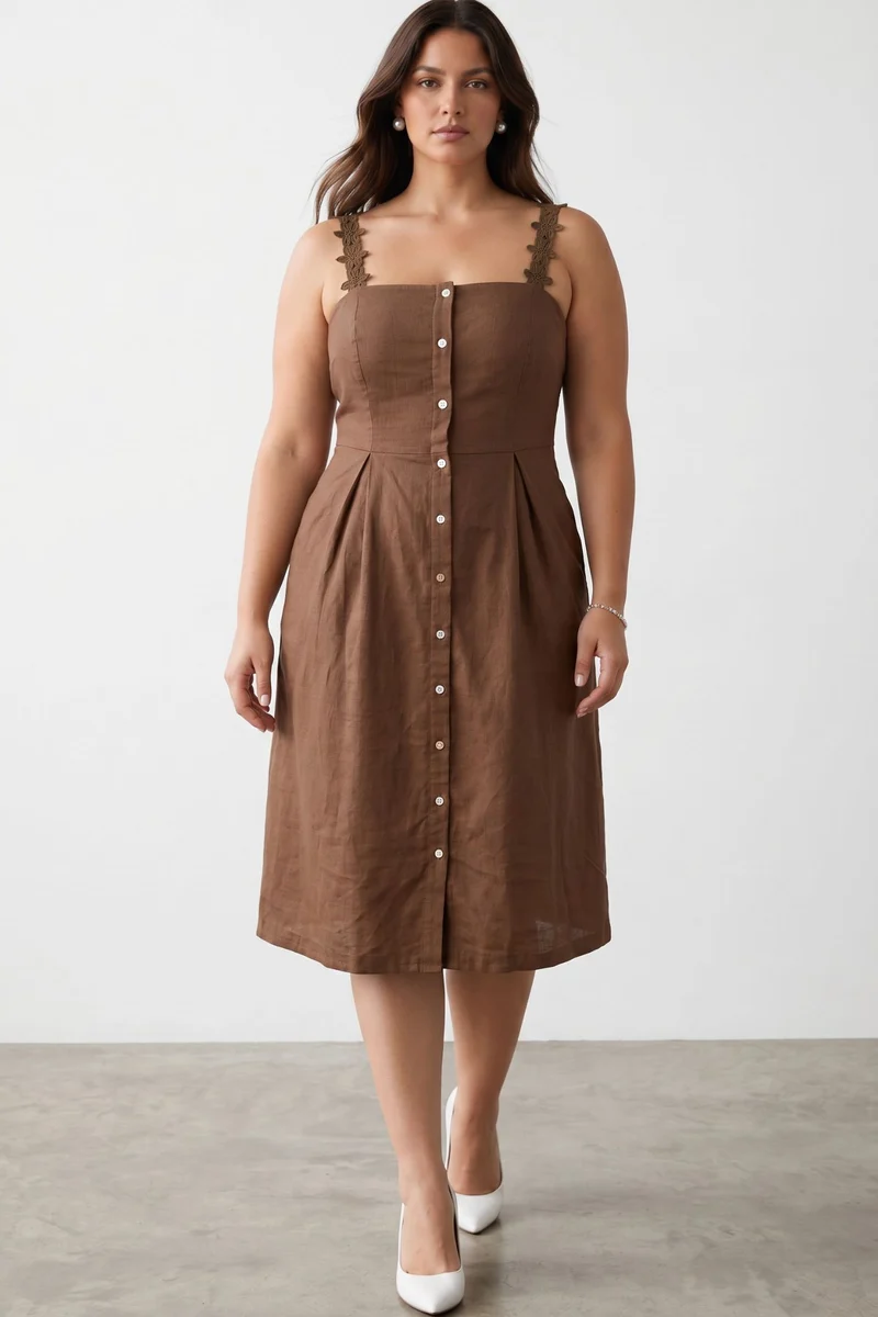 Emoria|100% Cotton Lace Patch Dress