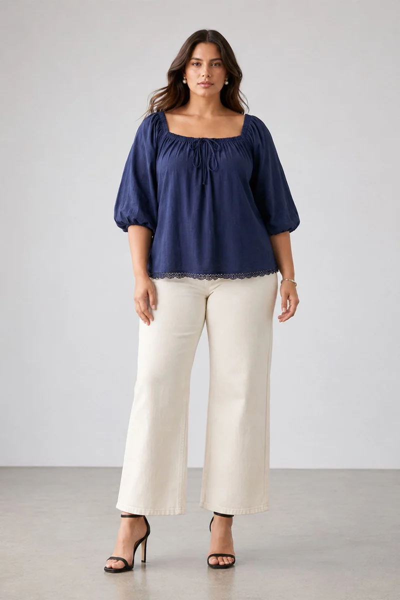 Elaris|100% Cotton Off Shoulder Top