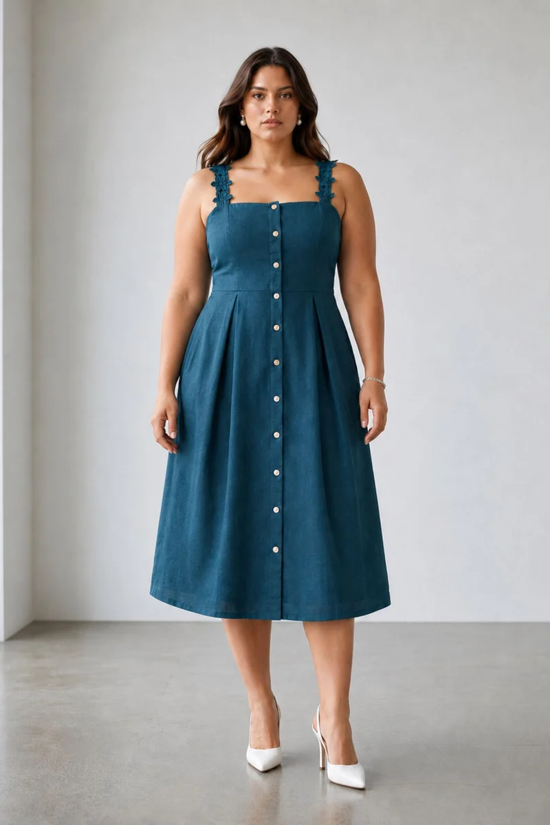 Kerensa|100% Cotton Lace Patch Dress