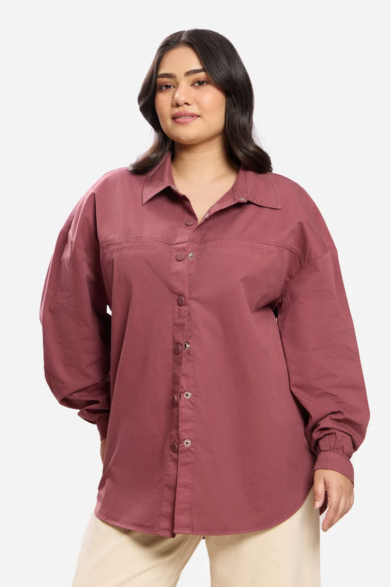 Paulina|100% Cotton Washed Utility Shirt