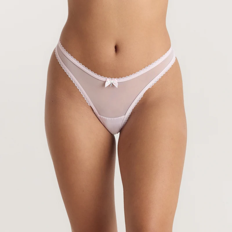 Satin Bow G-String - Rosa