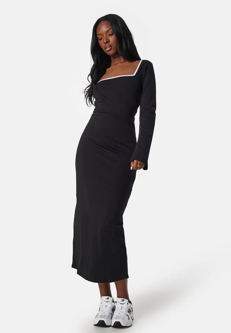 Square Neck Contrast Dress