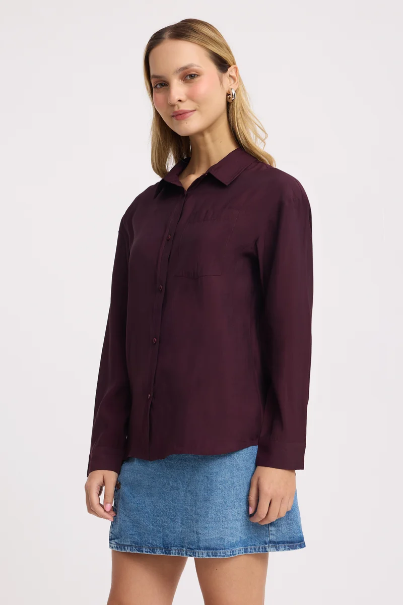 Ventu|100% Viscose Classic Relaxed Fit Shirt