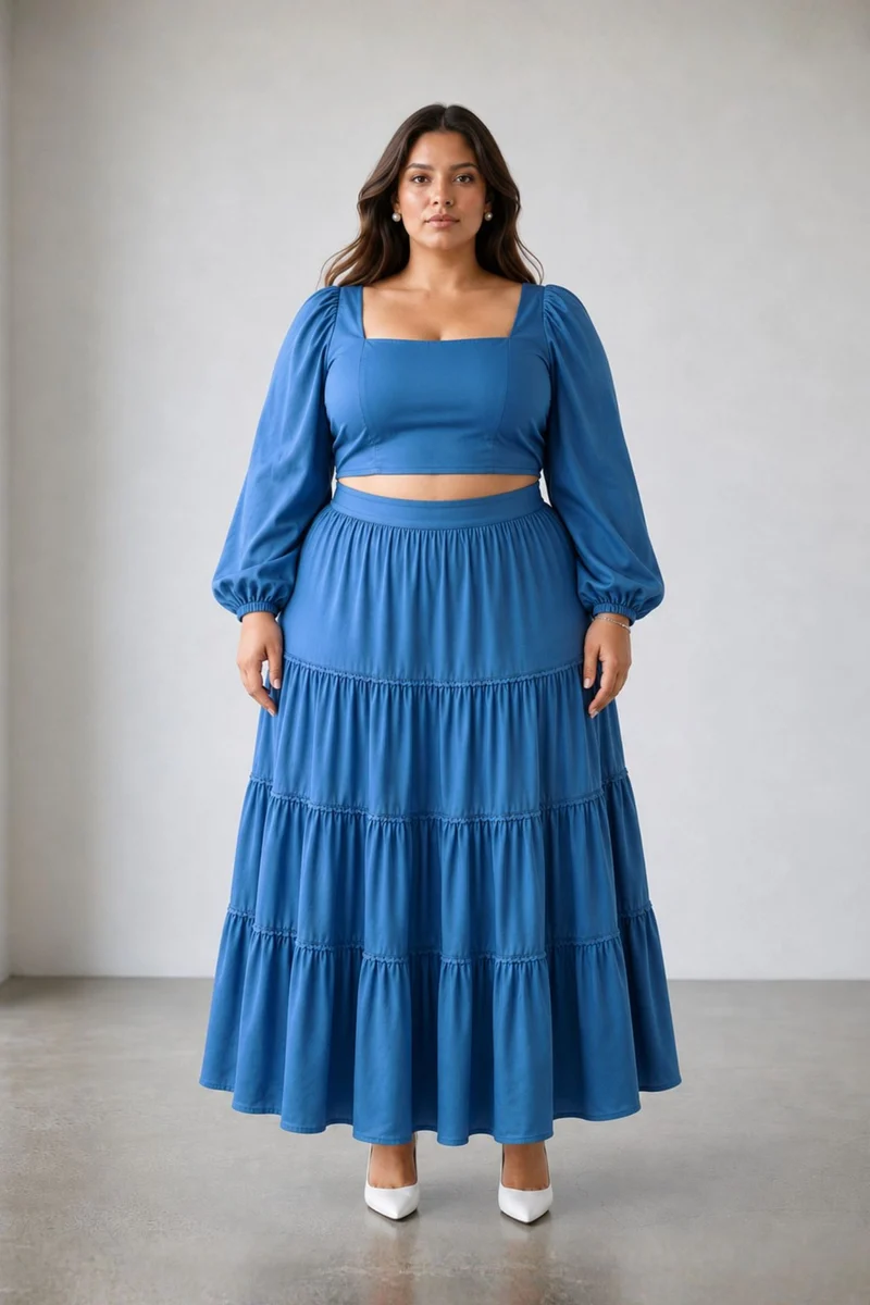 Valenne Co-Ord|100% Viscose Skirt And Top Co-Ord Set
