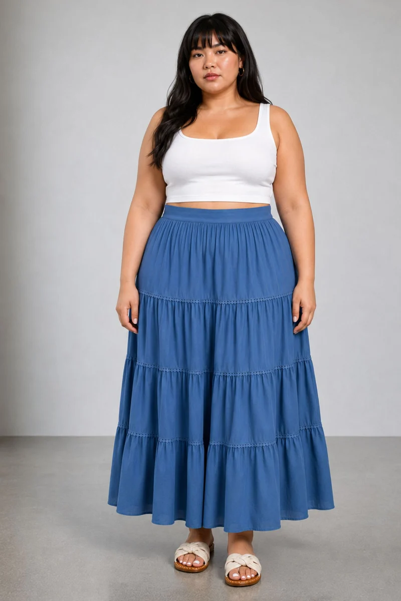 Valenne Skirt|100% Viscose Tired Skirt