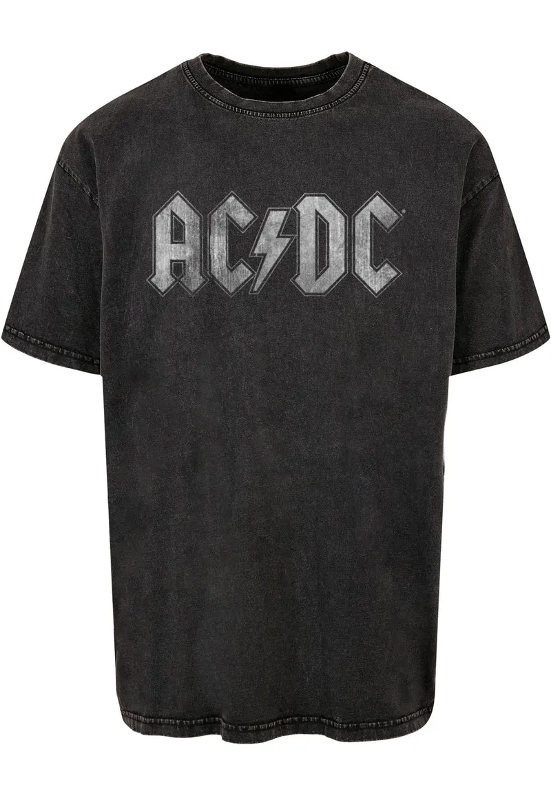 MC ACDC Logo Acid Washed Oversize Tee
