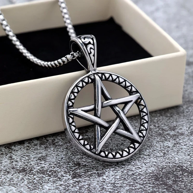 Herr Punk Hollow Out Pentacle Halsband