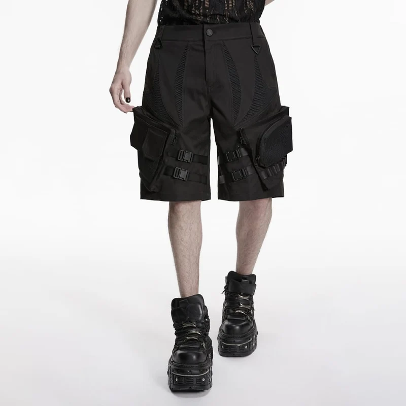 Herrshorts med punkspänne och stora fickor