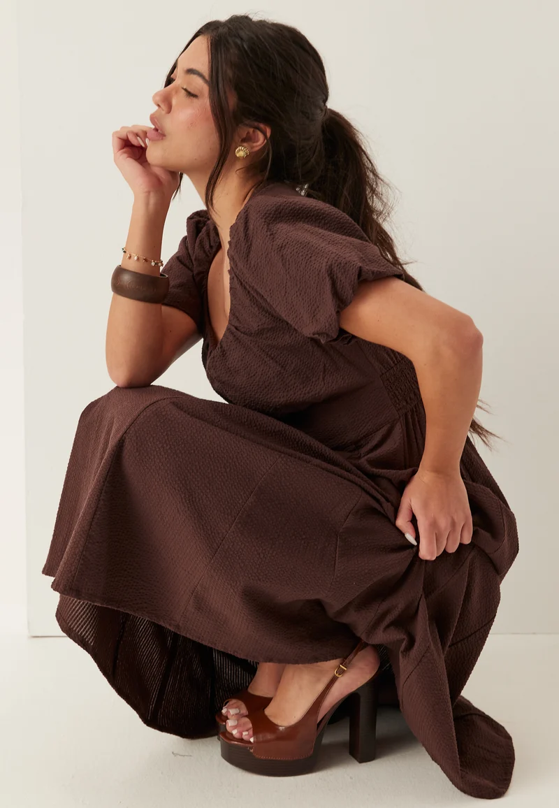 Seersucker Midi Dress