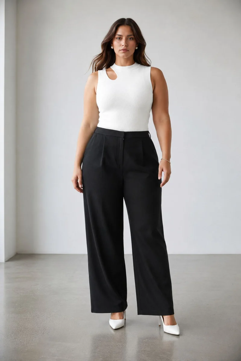 Fabiola|100% Viscose Wide Leg Trousers