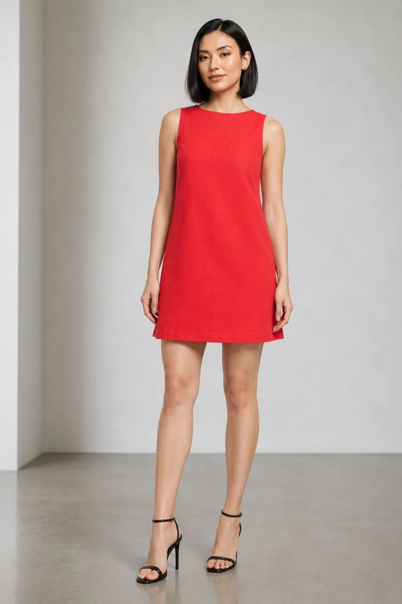 Giana|100% Cotton A Line Mini Dress