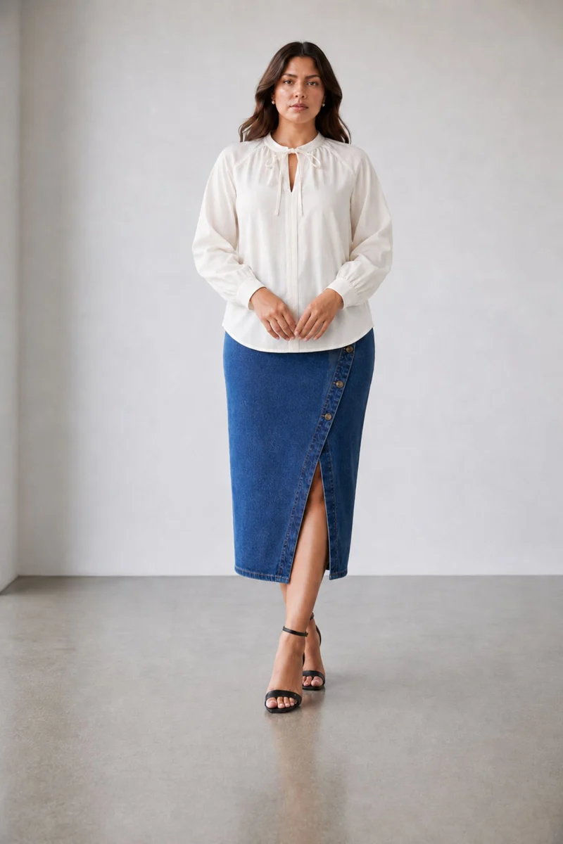 Elowenae|100% Cotton Denim Top
