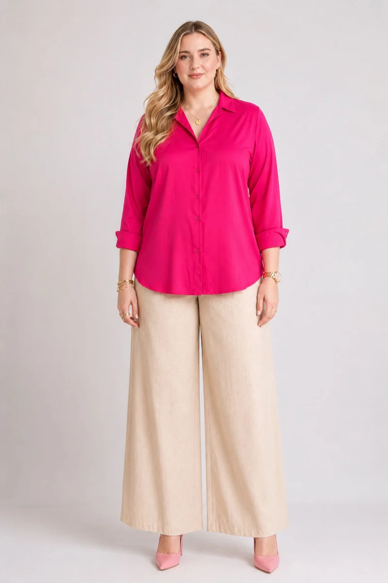 Evienne|100% Viscose Notch Collar Shirt