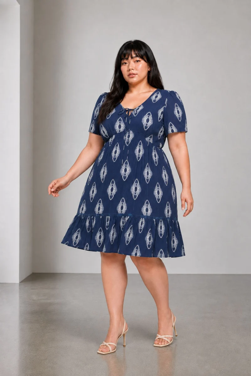Evaniah|100% Viscose Fit And Flare Mini Dress