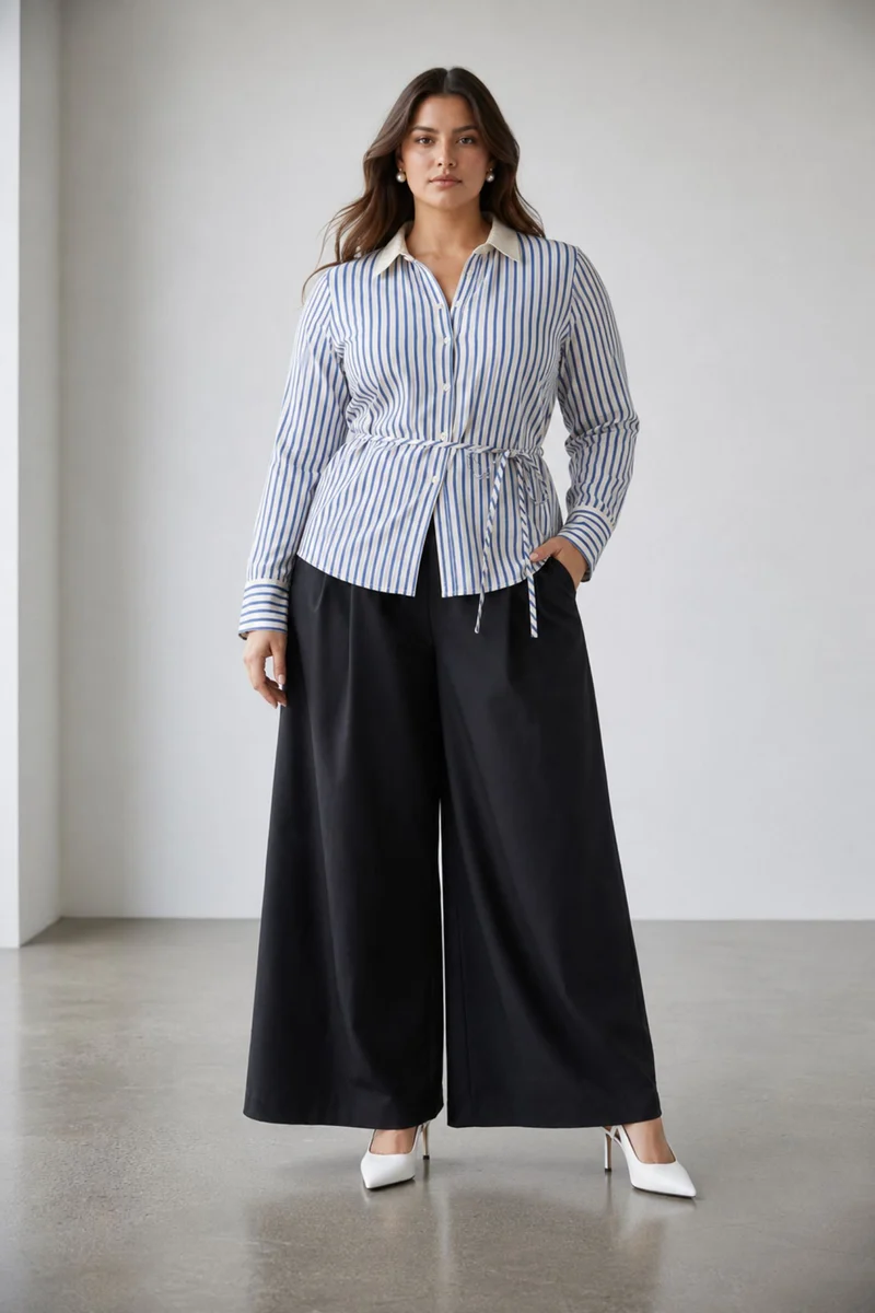 Asteria|100% Cotton Shirt With Tie Up
