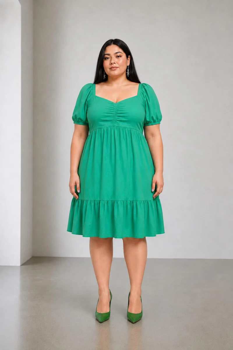 Novalie|100% Viscose Mini Dress With Ruched Neckline