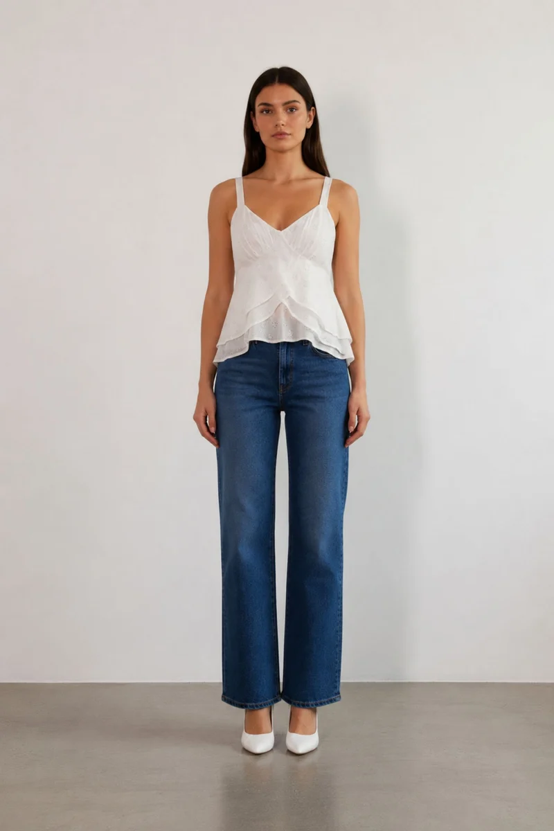 Novara Top|100% Cotton Ruffle Peplum Crop Top