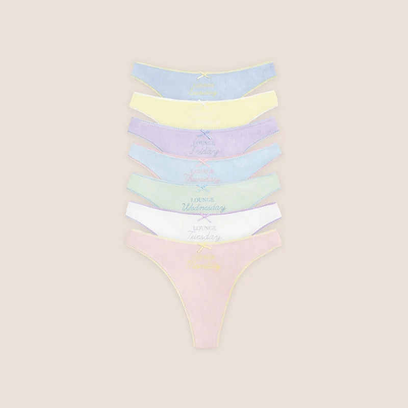 Days of the Week Stringtrosor (7-pack) - Multicolour Pastell
