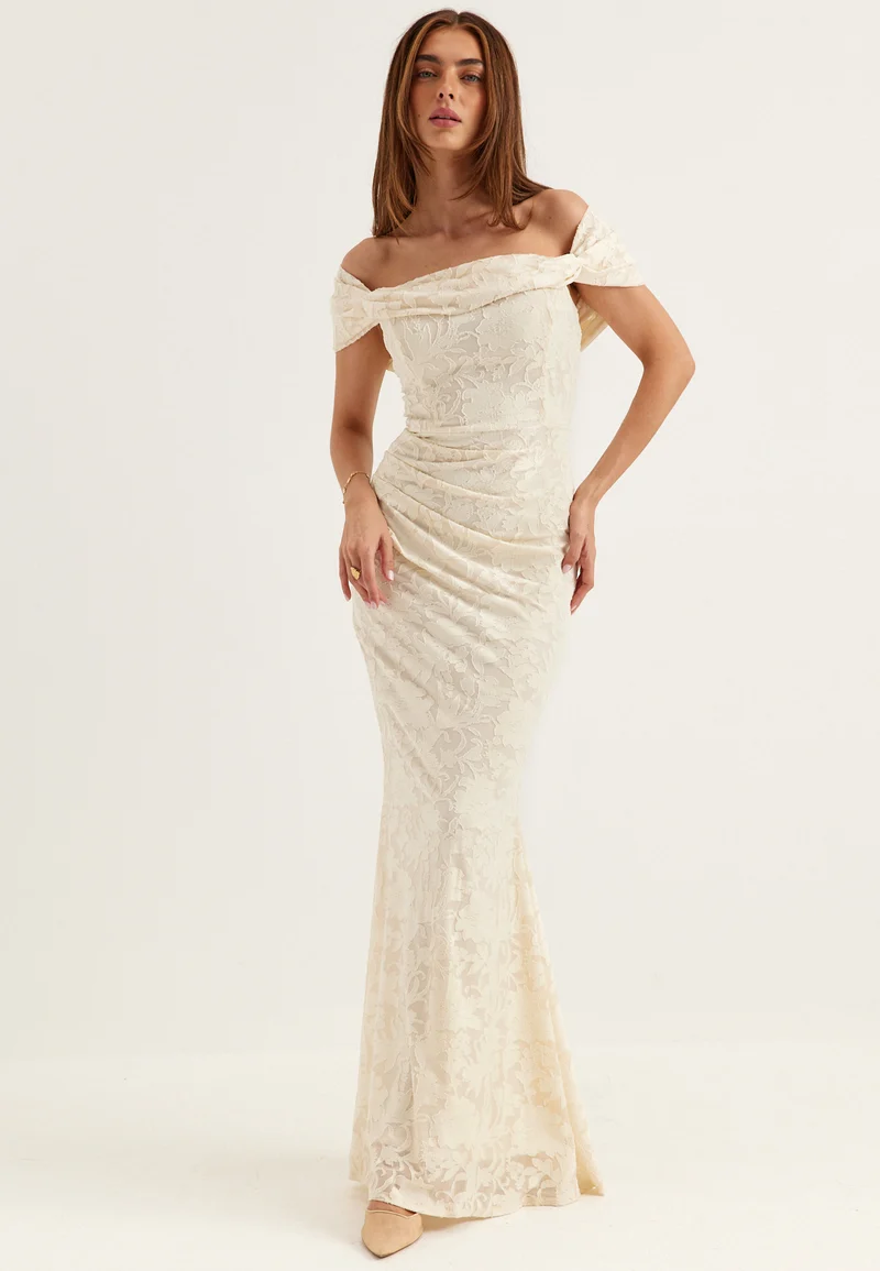 Off Shoulder Burnout Gown