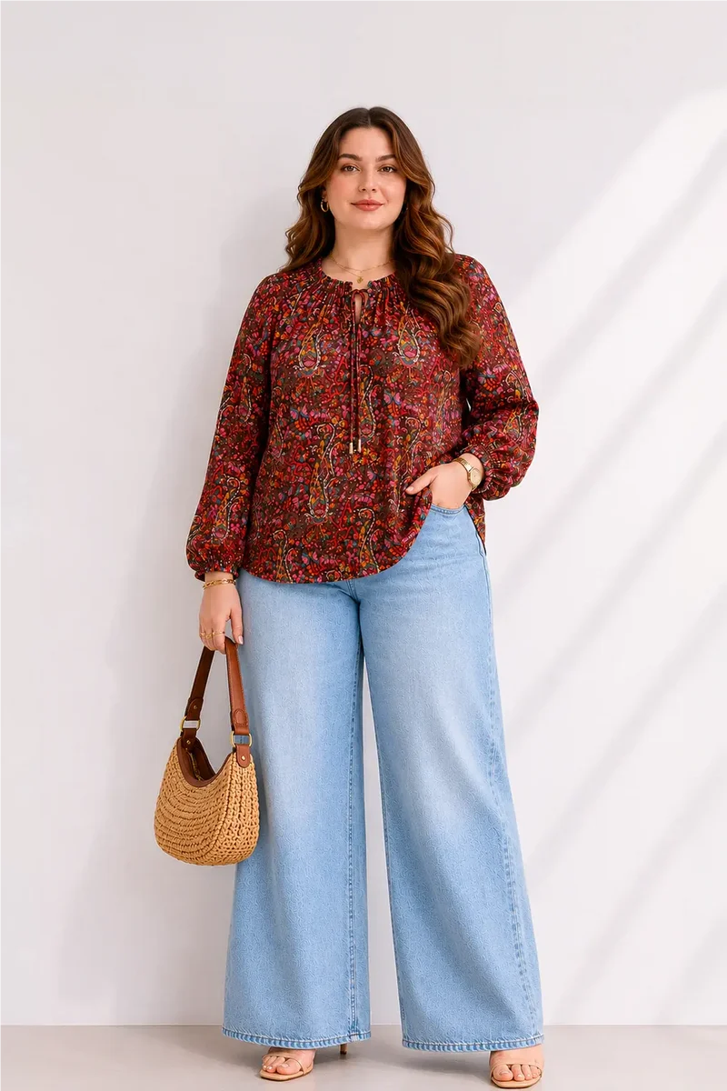 Elowyn|100% Viscose Top With Raglan Sleeves