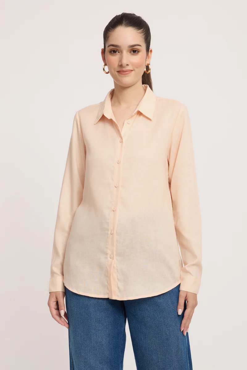 Bunuae|Linen Regular Fit Shirt