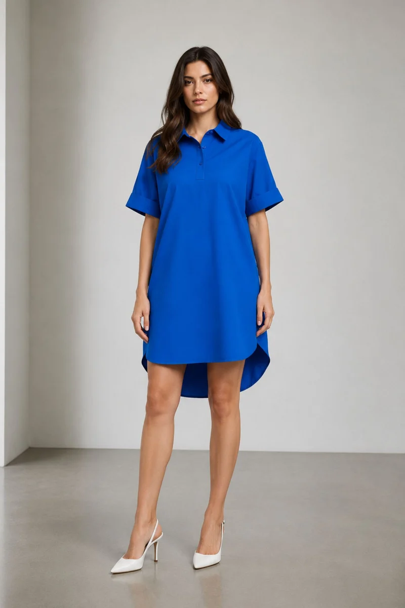 Karuka|100% Cotton Curved Hem Relaxed Fit Dress