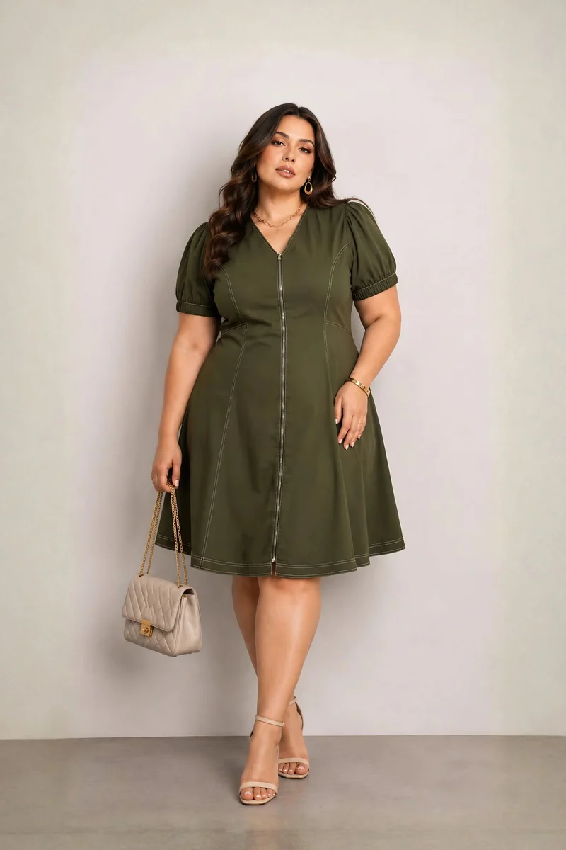 Asterine|100% Cotton Fit & Flared Mini Dress