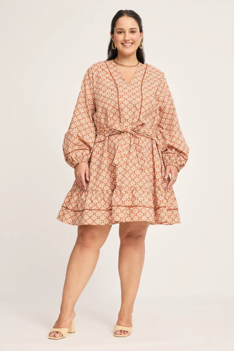 Arlette|100% Cotton Lace Insert Dress