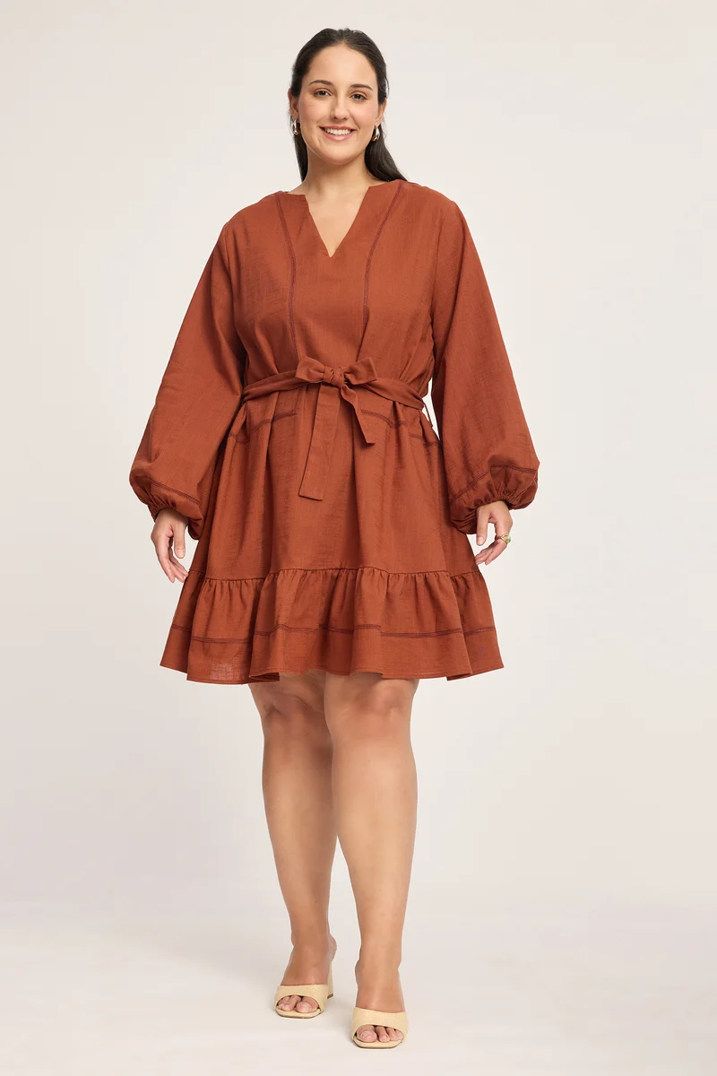 Aneta|100% Cotton Lace Insert Dress
