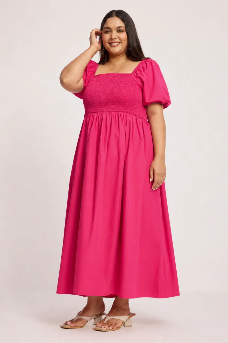 Zata|100% Cotton Fit And Flare Dress
