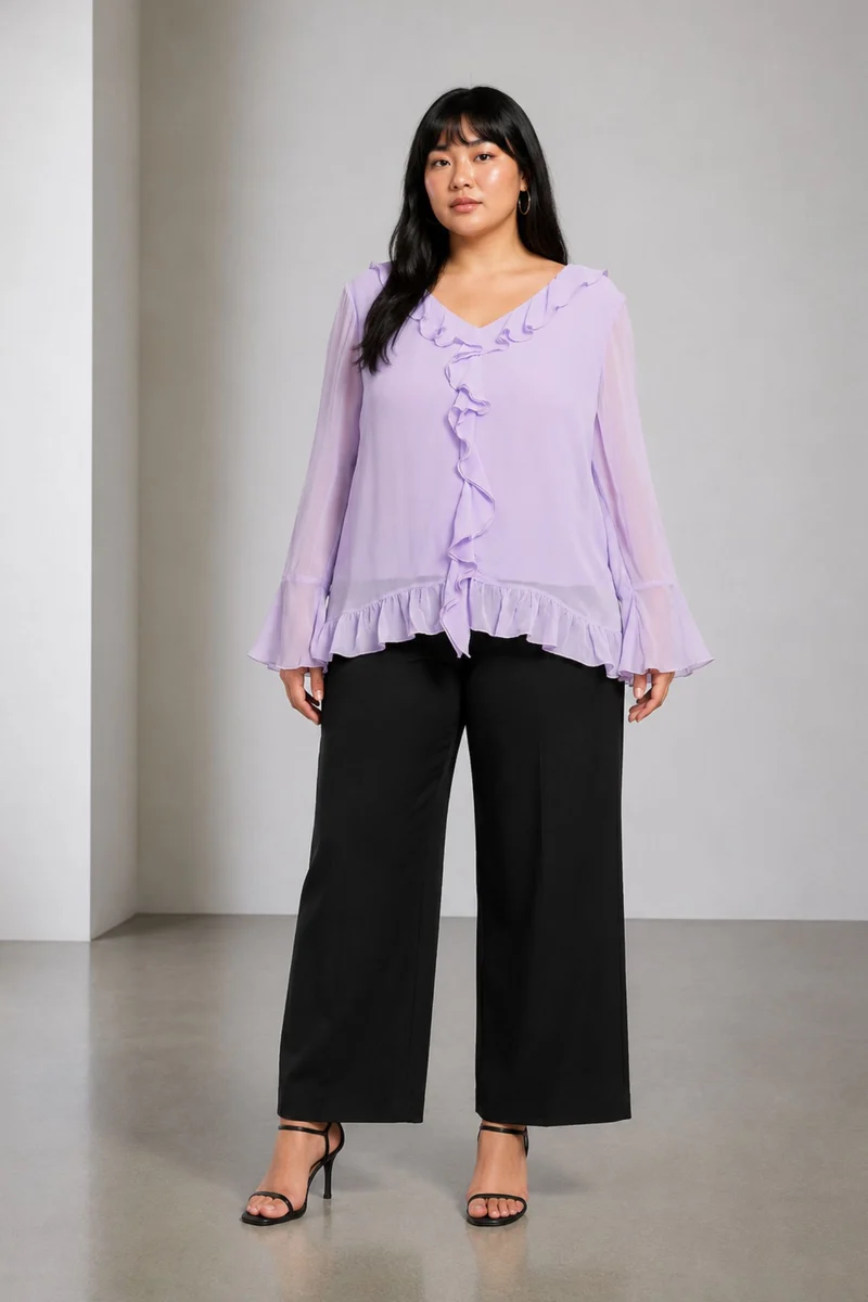 Irina|100% Viscose Ruffle Top