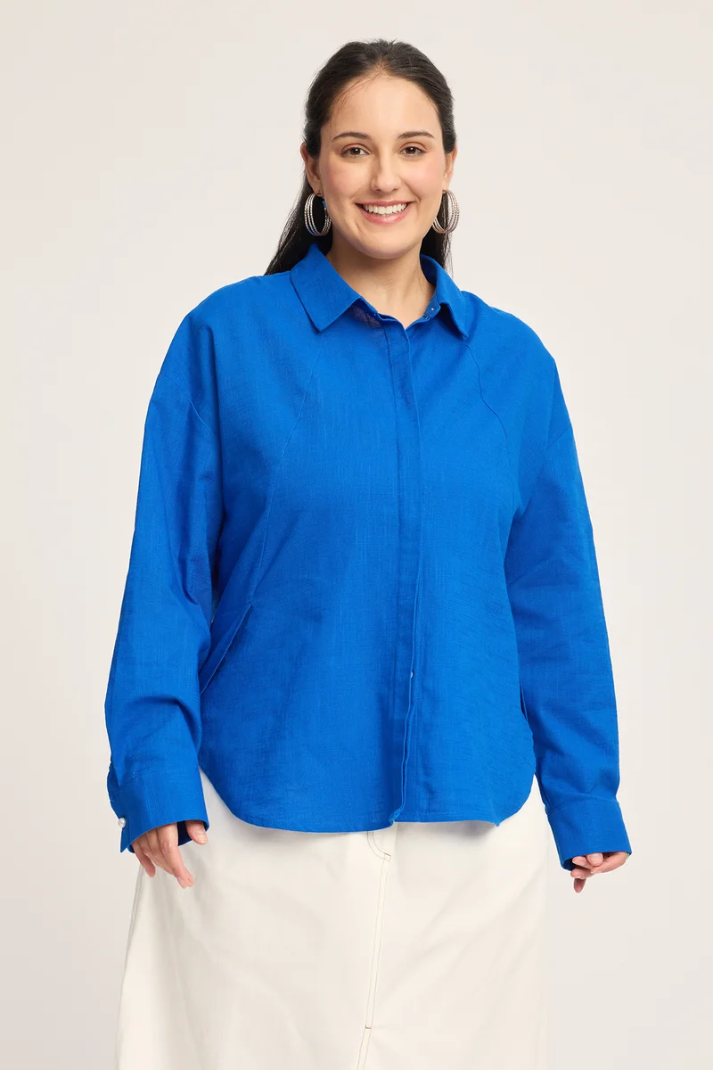 Ilona|100% Cotton Panelled Shirt
