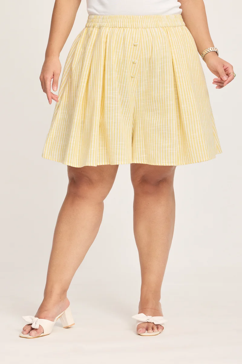 Nadine|100% Cotton Striped Shorts
