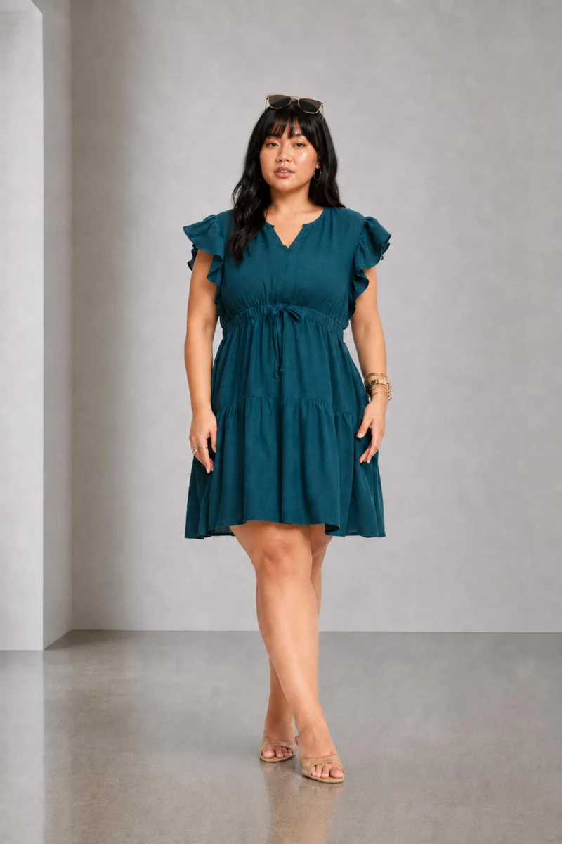 Manuela|100% Cotton Fit & Flare Mini Dress