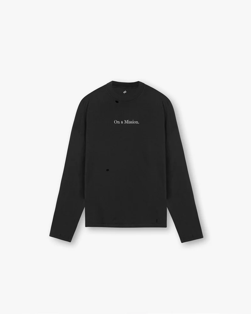 247 On A Mission Long Sleeve T-Shirt - Jet Black