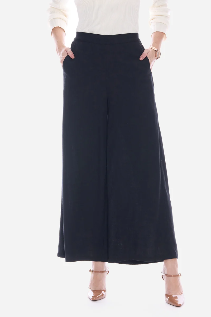Olaia|100% Viscose Ankle Length Flared Pants