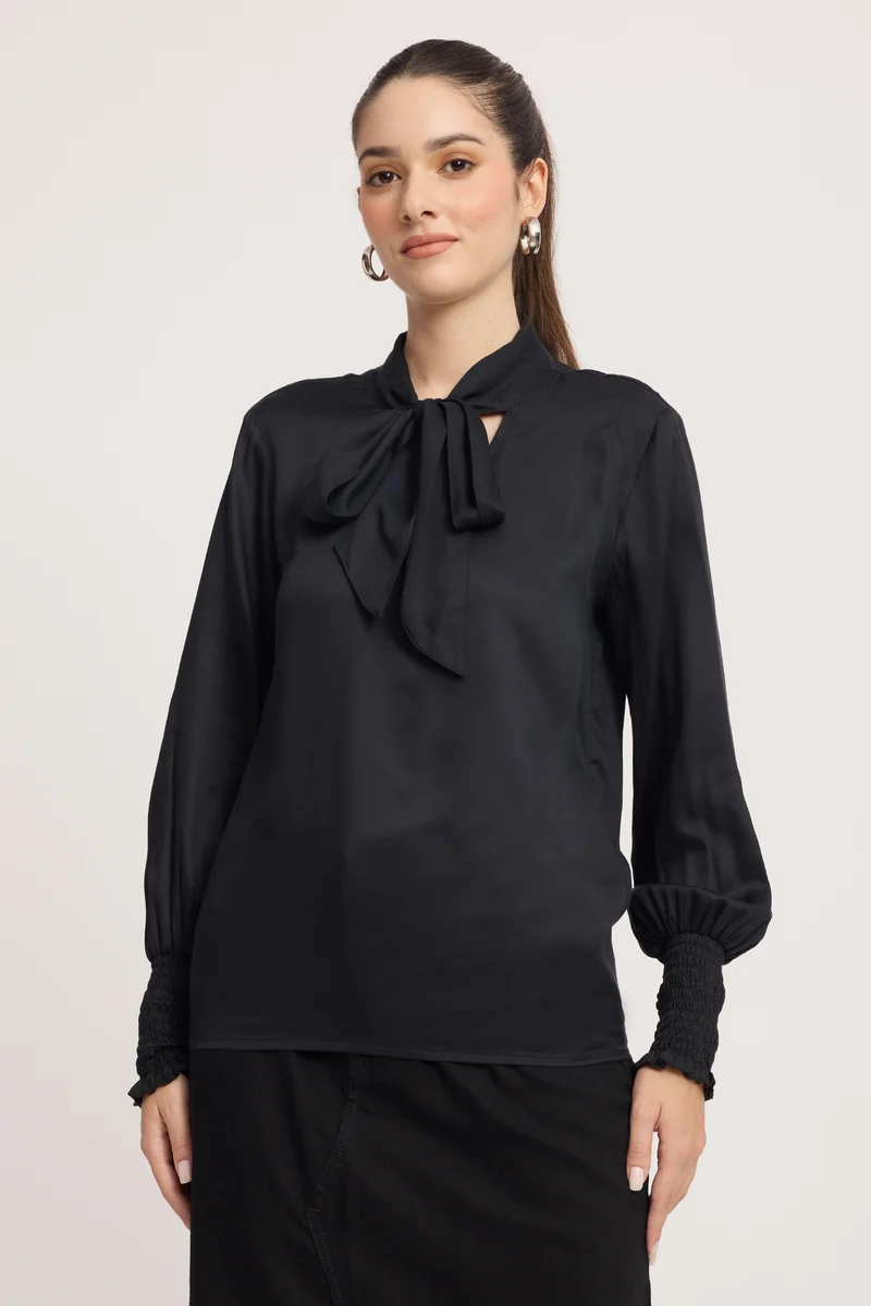 Yareli|100% Cotton Top With Neck Tie-Up