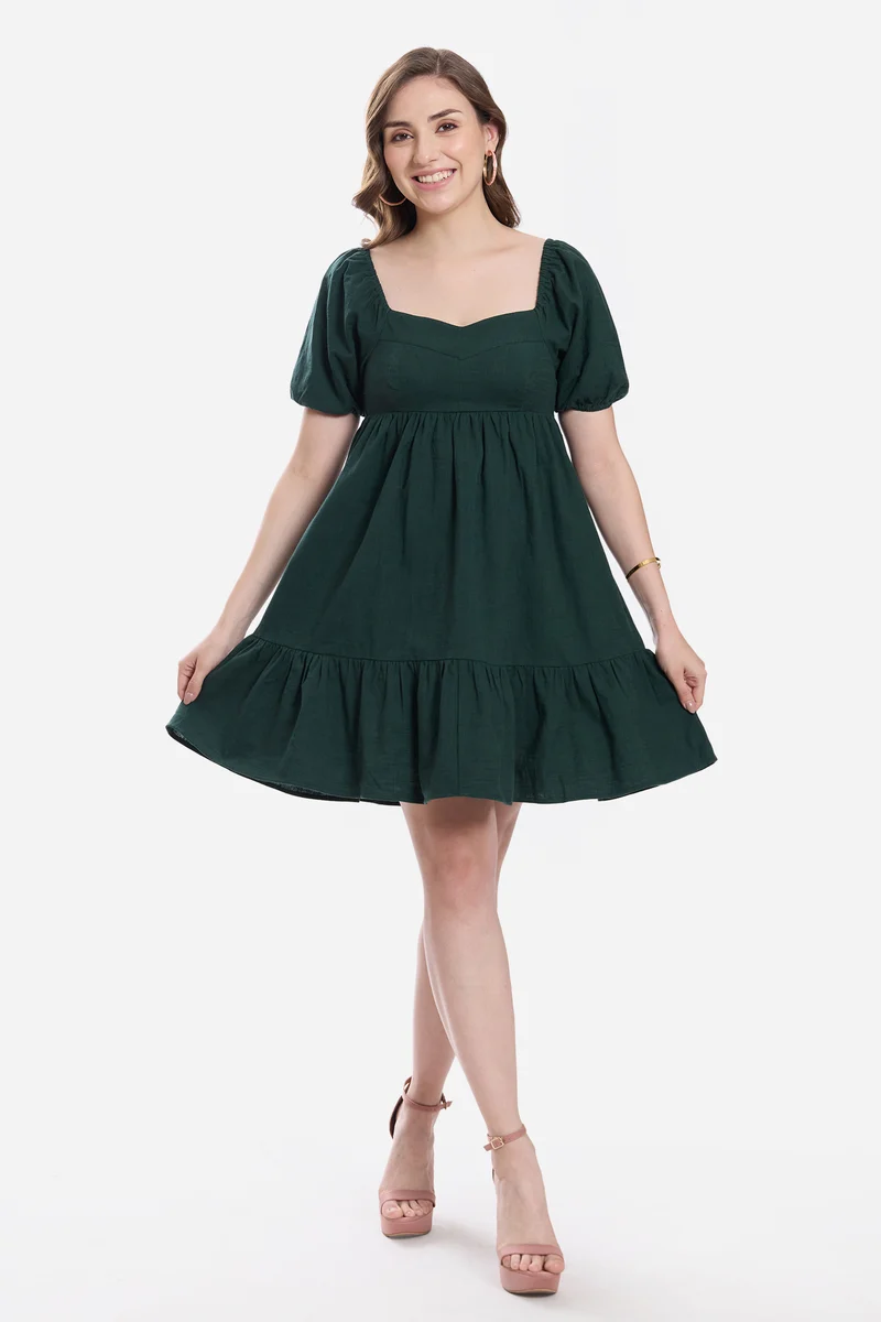 Emeah|100% Cotton Sweetheart Mini Dress
