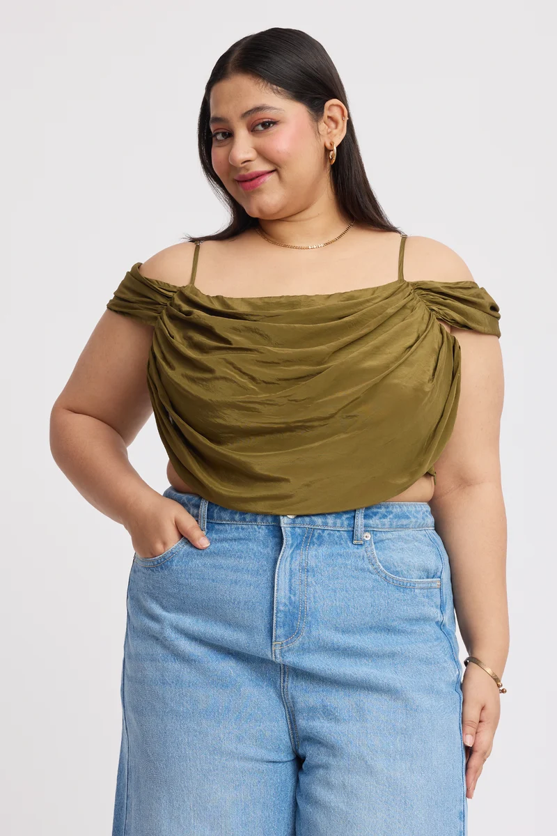 Youdroni Top|Viscose Drapped Crop Top