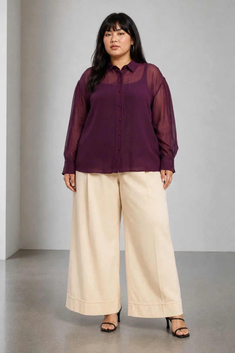 Zerdan|Viscose Collared Relaxed Fit Shirt