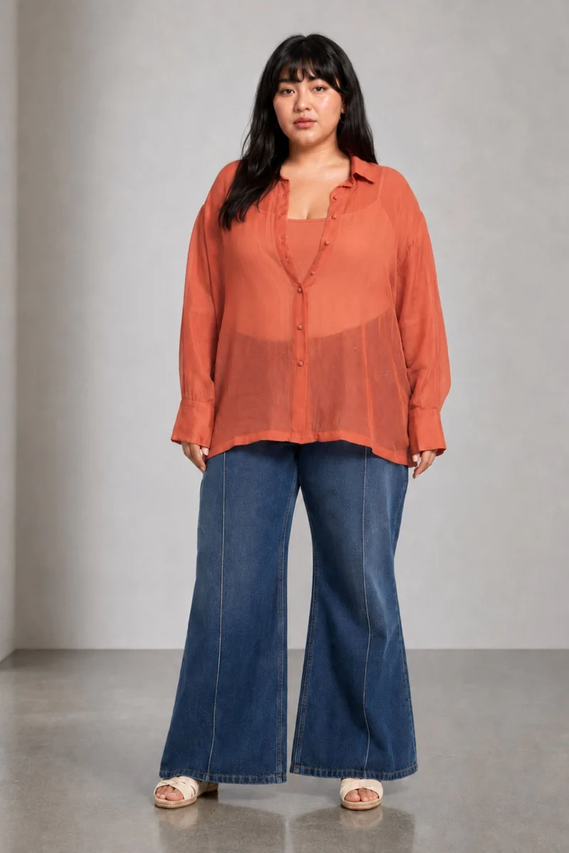 Zhiwa|Viscose Collared Relaxed Fit Shirt